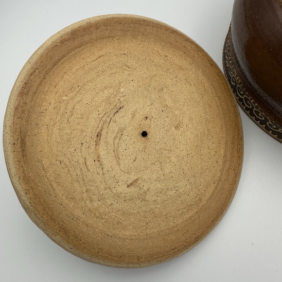 Vintage Hand Crafted Tagine Tajine Clay Cooking Pot With Lid Signed - Picture 5 of 10